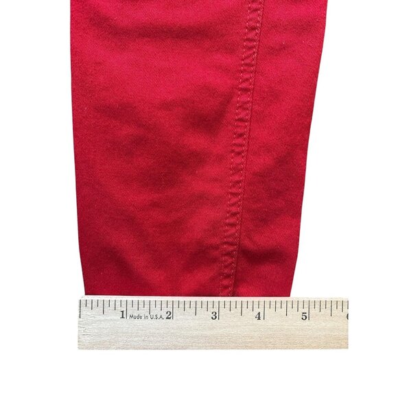 Express Jeans Womens 4 Red Stretch Denim Skinny Leg 5 Pocket Zip Fly 508510 - Picture 8 of 8